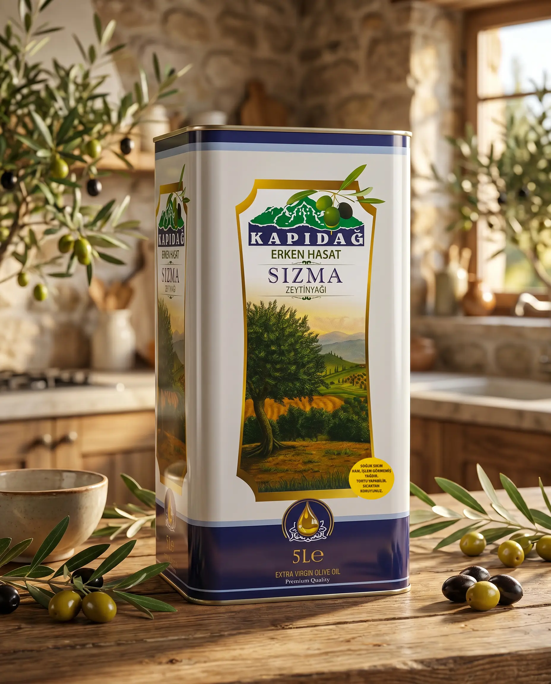 Kapıdağ Erken Hasat Soğuk Sıkım Zeytinyağı 5 lt